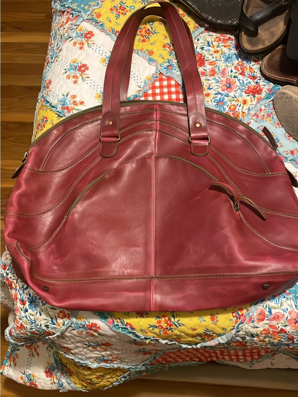Matt & Nat Wine Red Leather Travel Tote